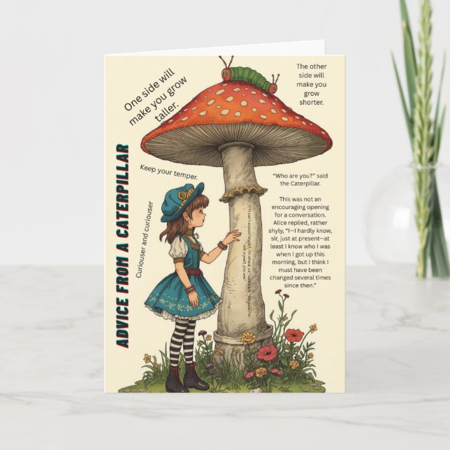 Råd från en larv Alice i Underlandet-kort Kort (Framsida)