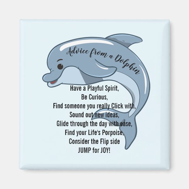 Råd från ett delfinmagnet magnet (Framsidan)