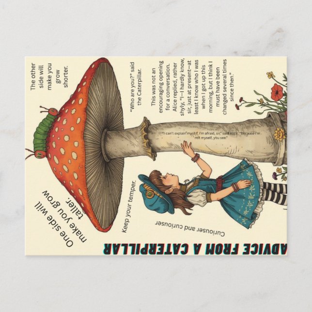 Råd från ett fjärilslarv postkort vykort (Framsida)