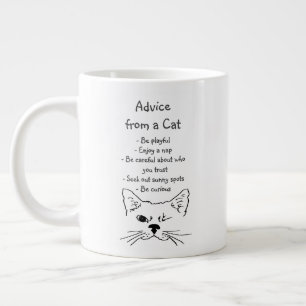 Råd från Winking Cat Roligt Animal Humor Jumbo Mugg