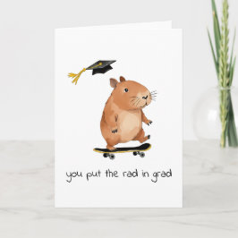 Rad Grad Skateboarding Capybara Studenten Card Kort