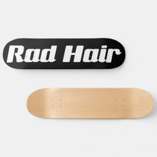 Rad Hair Black and White Typography Anpassningsbar Mini Skateboard Bräda 18,5 Cm