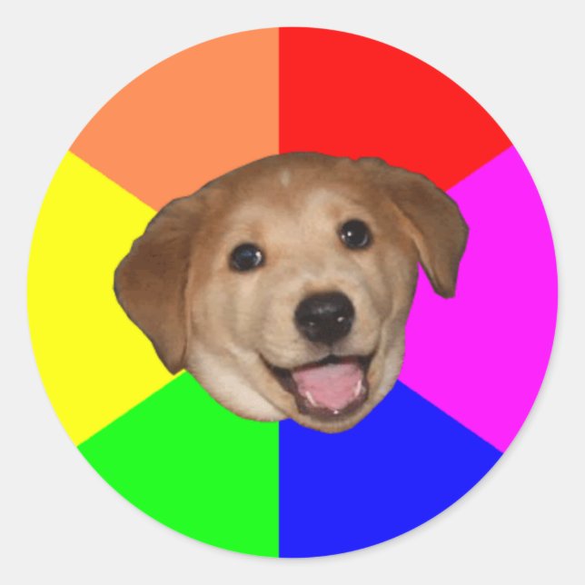 Råd Hund Runt Klistermärke (Framsida)