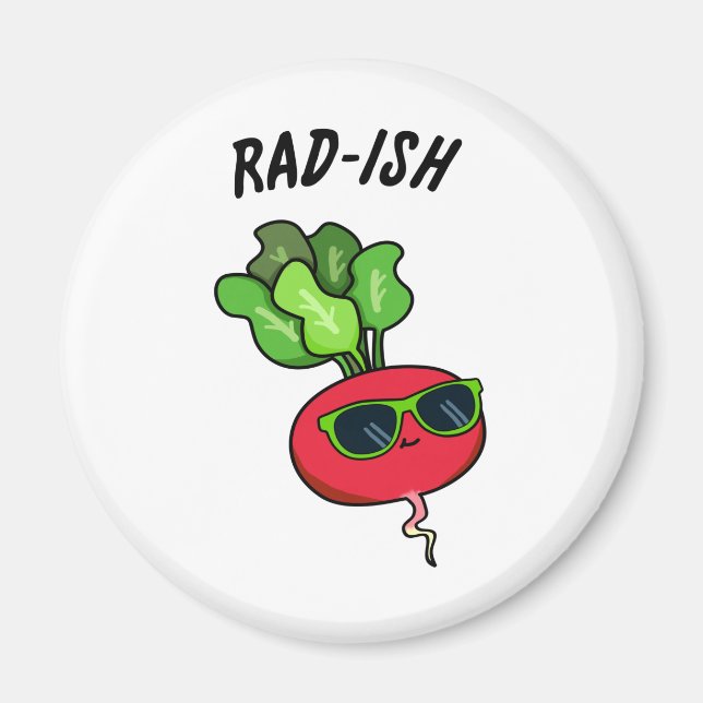 Rad-ish Funny Vegetable Radish Pun Magnet (Framsidan)
