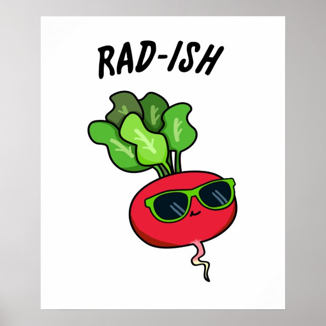 Rad-ish Funny Vegetable Radish Pun Poster (Framsidan)