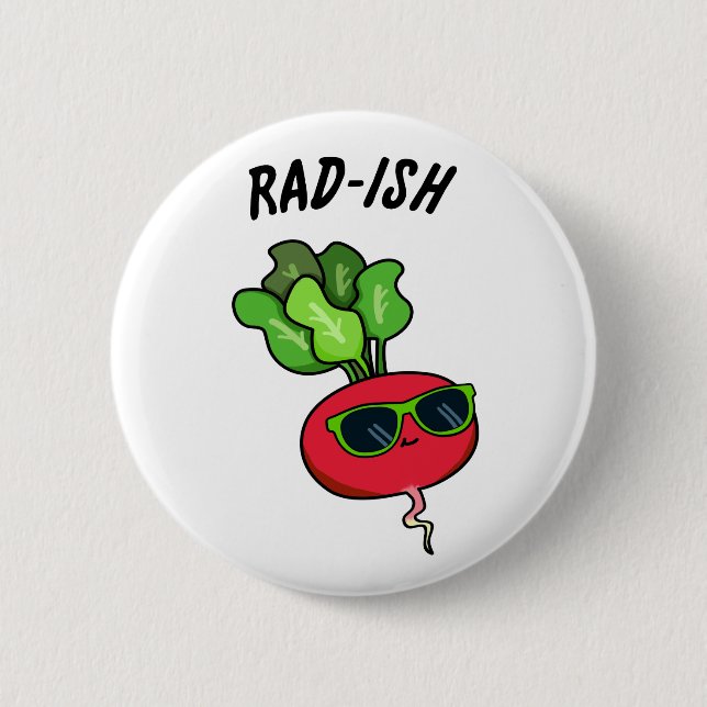 Rad-ish Funny Veggie Radish Pun Knapp (Framsida)
