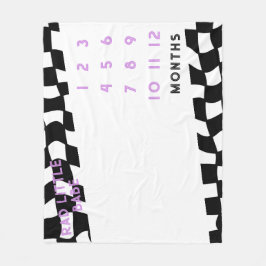 "Rad Little Babe" Check Milestone Fleece Blanket