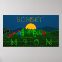 Rad Mall "SUNSET NEON" Poster (30 x 16,88")