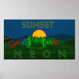 Rad Mall "SUNSET NEON" Poster (30 x 16,88")