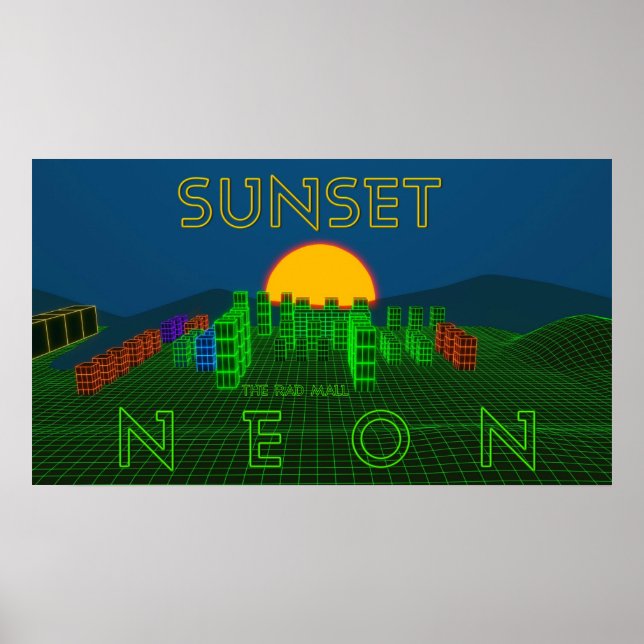 Rad Mall "SUNSET NEON" Poster (30 x 16,88") (Framsidan)