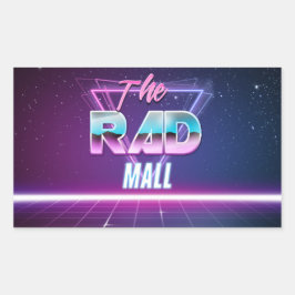 Rad Mall "Wave 1" 4,5 tum x 2,7 tum Stickers Rektangulärt Klistermärke