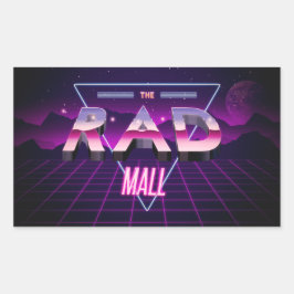 Rad Mall "Wave 3" 4,5 tum x 2,7 tum Stickers Rektangulärt Klistermärke