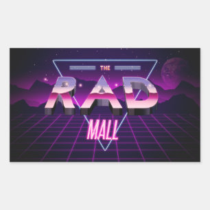 Rad Mall "Wave 3" 4,5 tum x 2,7 tum Stickers Rektangulärt Klistermärke