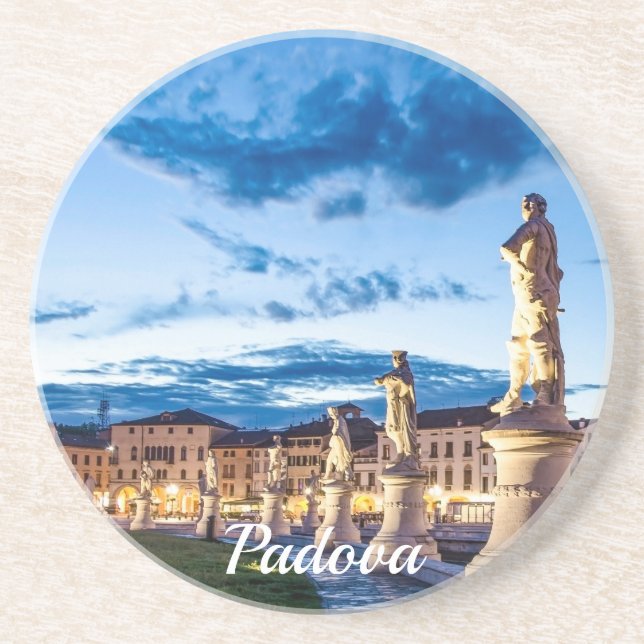 Rad med belysta statyer i Padova Underlägg (Framsidan)