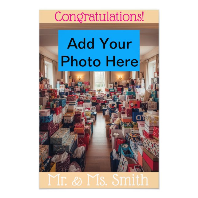 Rad med bröllopsgåvor fototryck (Framsidan)