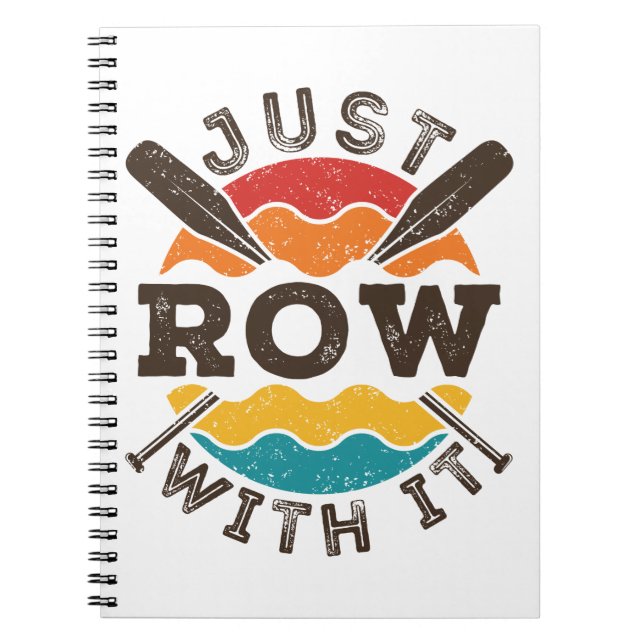 Rad med Coolan Retro Rending Crew Team Oars Anteckningsbok (Framsidan)