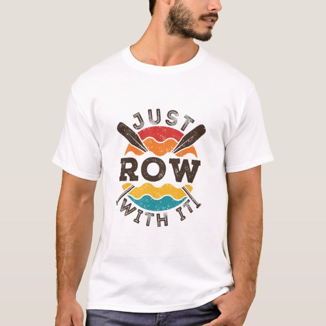 Rad med Coolan Retro Rending Crew Team Oars T Shirt (Framsida)