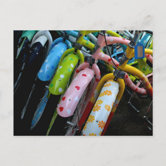 Rad med cyklar vykort