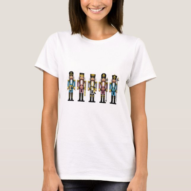 Rad med fem transgena Pride Flagga Nutcrackers Tee (Framsida)