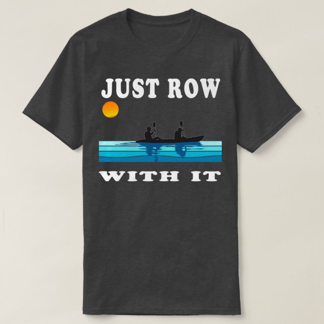 Rad med Kayak Retro Rwing Art med en vin T Shirt (Design framsida)