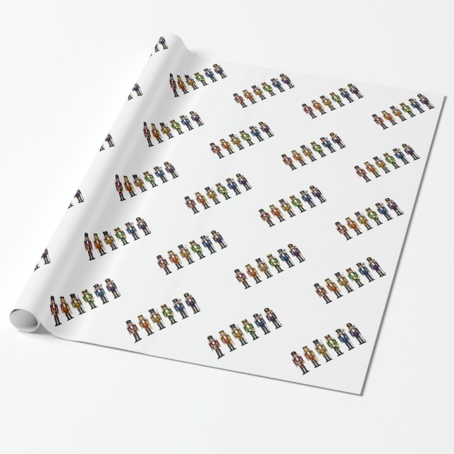 Rad med sex hbt-Pride Rainbow Winter Nutcrackers Presentpapper (Utrullad)