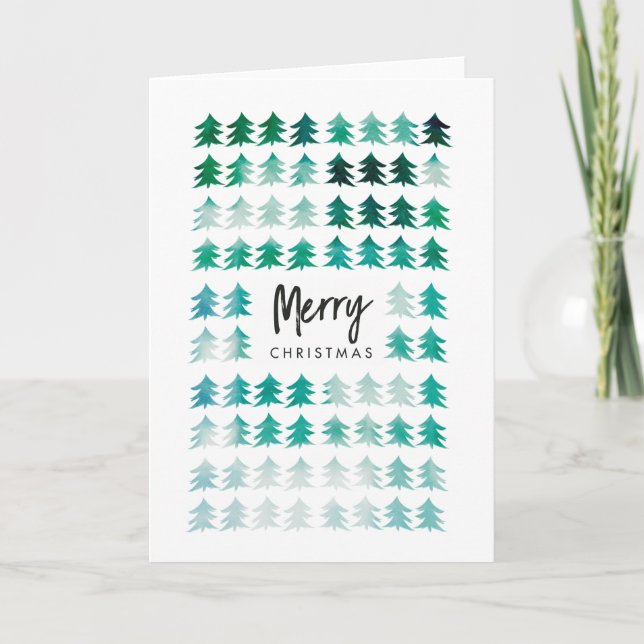 rad med träd-mappat helgdag-kort kort (Framsida)