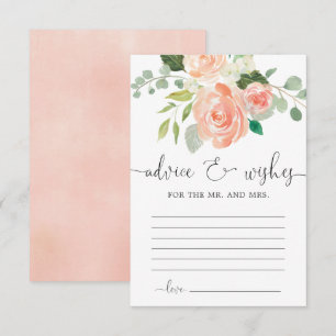 Råd och blommigt i persiko-Önskemål, grönt kort