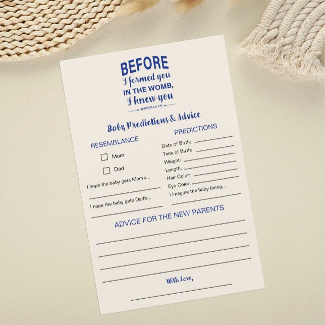 Råd och förutsägelser Bible Verse Babyduschspel (Skapare uppladdad)