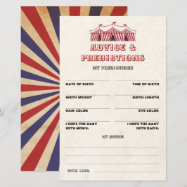 Råd och förutsägelser Circus Baby Shower-spel