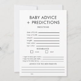 Råd och förutsägelser för babyspel inbjudningar