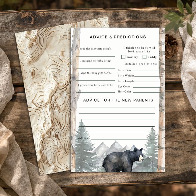Råd och förutsägelser om trädskuret babykläder flygblad (Advice & Prediction Sheets - Baby Shower Activity)