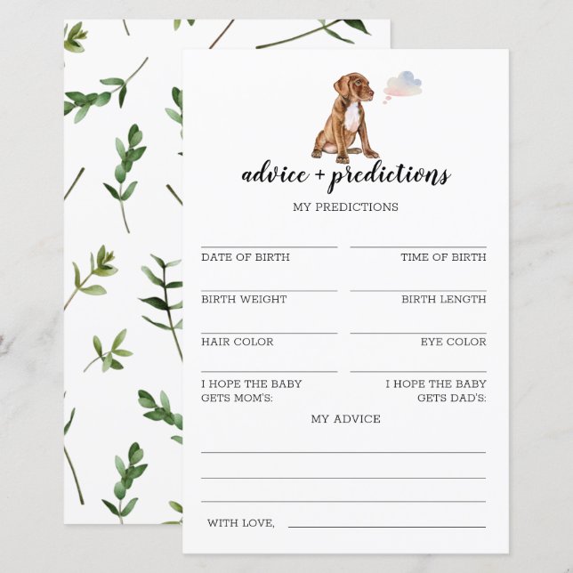 Råd och förutsägelser Pit-bull babystöldspel (Fram/baksida)