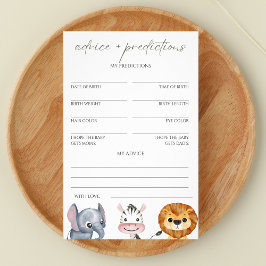 Råd och förutsägelser Vild 1 Safari Baby Shower Flygblad