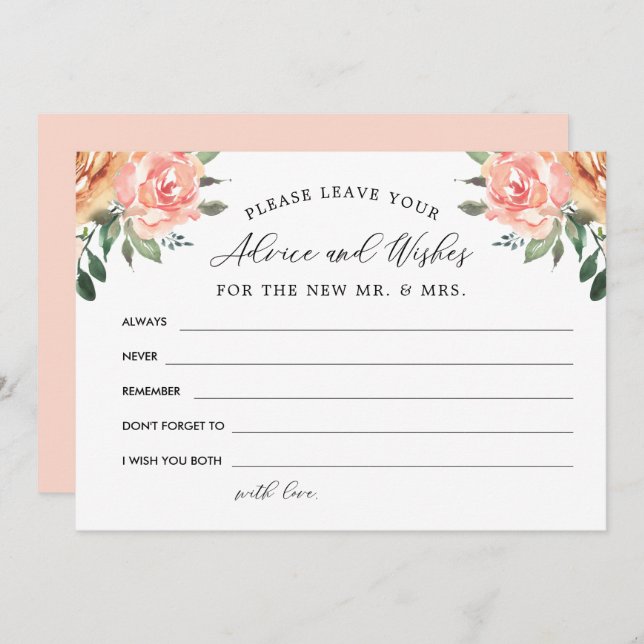  råd och Guld Blommigt och Önskemål Tack Kort (Fram/baksida)