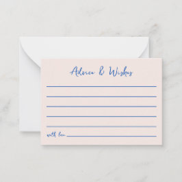 Råd och Önskemål Blue Bow Hand plockade Möhippa Anteckningskort