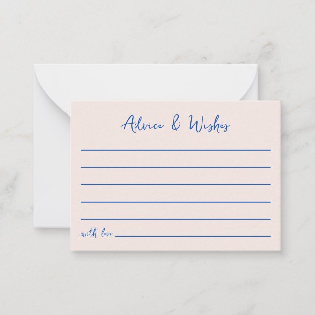 Råd och Önskemål Blue Bow Hand plockade Möhippa Anteckningskort (Framsida)