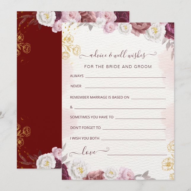 Råd och Önskemål för Bride och Groom Julkort (Fram/baksida)