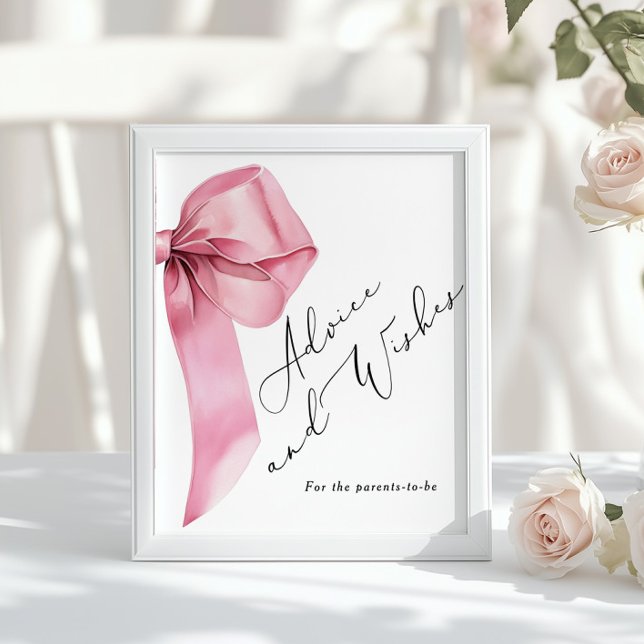 Råd och önskemål för nya föräldrar rosa Bow Poster (Skapare uppladdad)