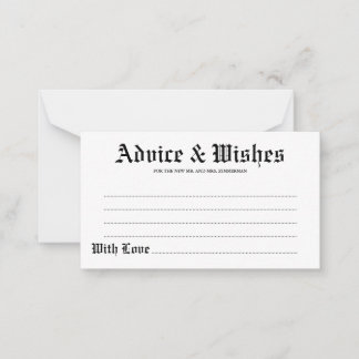 Råd och Önskemål gotiic Bröllop Card