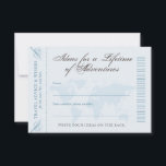 Råd och Önskemål Resa Äventyr-nattkort<br><div class="desc">Reserådgivning & Önskemål för New Mr. och Mrs. Möhippa eller Bröllop Advice Card inspirerade av Vintage Karta Boarding Pass och antika globe design, perfekt för ett målbröllop eller ett resematortmottagning eller party med blått och brunt färg för en enkel, rustik stil som verkligen utmärker sig. Kontakta designern om du vill...</div>