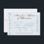 Råd och Önskemål Resa Äventyr-nattkort<br><div class="desc">Reserådgivning & Önskemål för New Mr. och Mrs. Möhippa eller Bröllop Advice Card inspirerade av Vintage Karta Boarding Pass och antika globe design, perfekt för ett målbröllop eller ett resematortmottagning eller party med blått och brunt färg för en enkel, rustik stil som verkligen utmärker sig. Kontakta designern om du vill...</div>