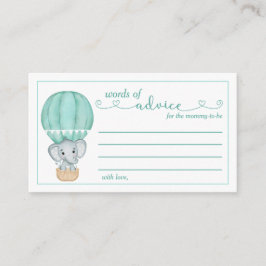 Råd och Rådande Grön Elefant Babyfirande Tilläggskort