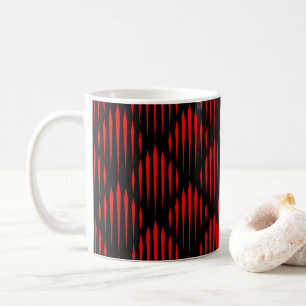 Rad och svart abstrakt mönster kaffemugg