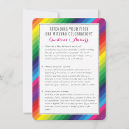 Råd om bat mitzvah serviceinformation, regnbåge inbjudningar