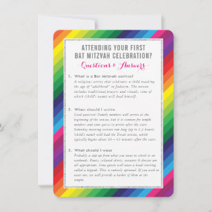 Råd om bat mitzvah serviceinformation, regnbåge inbjudningar