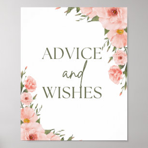 Råd om Blommigt för vattenfärgspersikor och Önskem Poster