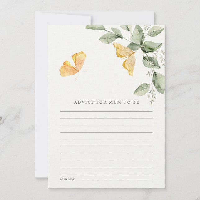 Råd om rökfjäril för Morsa babyskor Inbjudningar (Framsida)