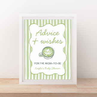 Råd & önskningar Matcha grönt te Bebis shower Poster