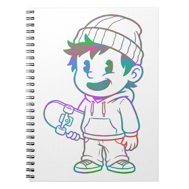 Rad Orange: Skater Boy Retro Anteckningsbok (Framsidan)