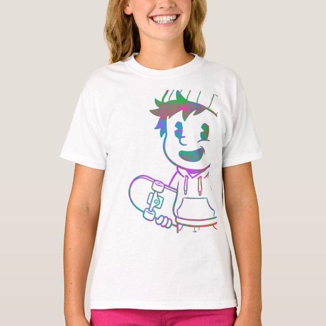 Rad Orange: Skater Boy Retro T Shirt (Framsida)